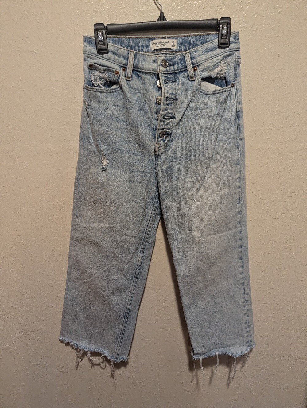 Abercrombie and Fitch Crop Wide Leg Ultra High Rise Denim Jeans Size 27/4r